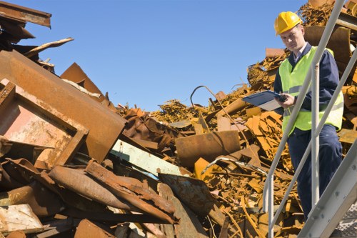 Segregated commercial waste containers at transfer point