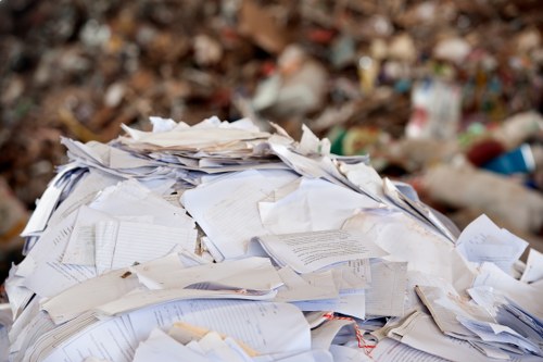 Different types of builders waste materials ready for clearance