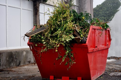 Garden debris being removed by professionals