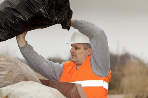 Professional waste removal team at work